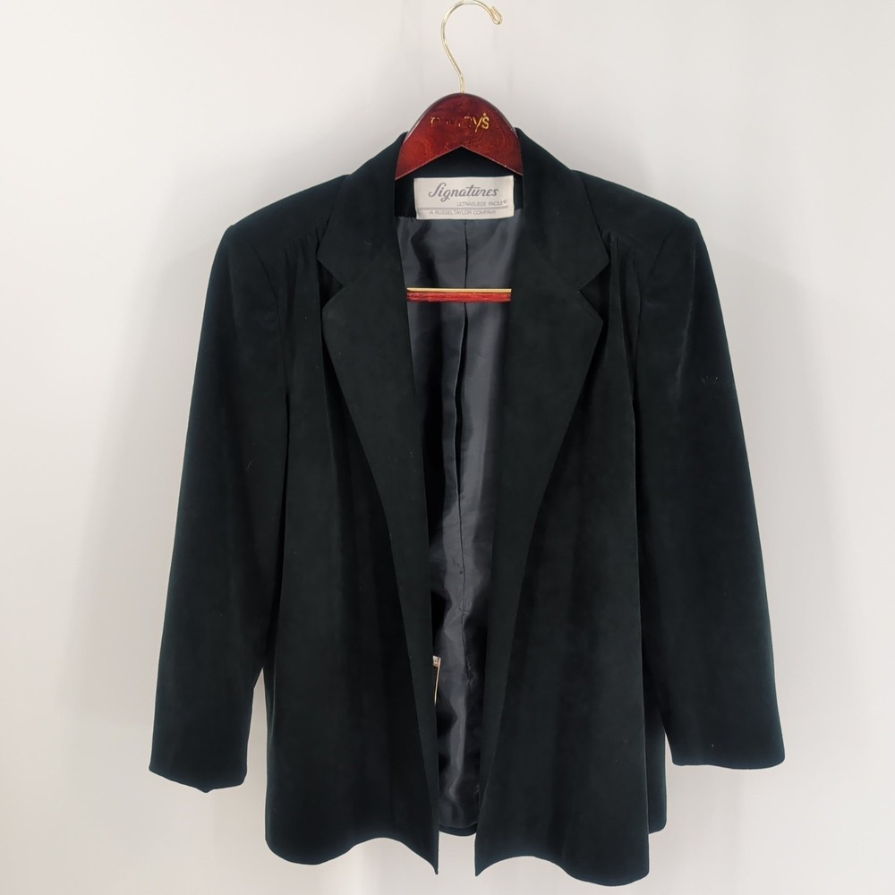 Signatures Nordstrom Gallery Lapel Notch Collar Coat Blazer Black Size 12
